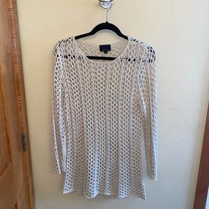 Anthropologie Lumiere cream knit cover up